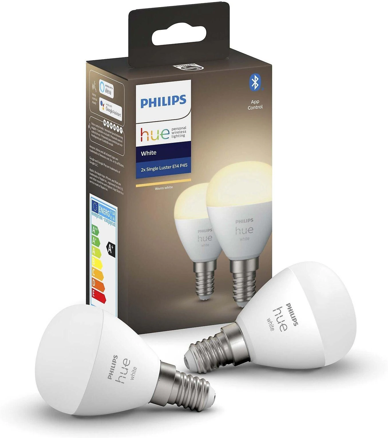Philips Hue Lamp E14 5.7WW BT rutulinis 2 pak