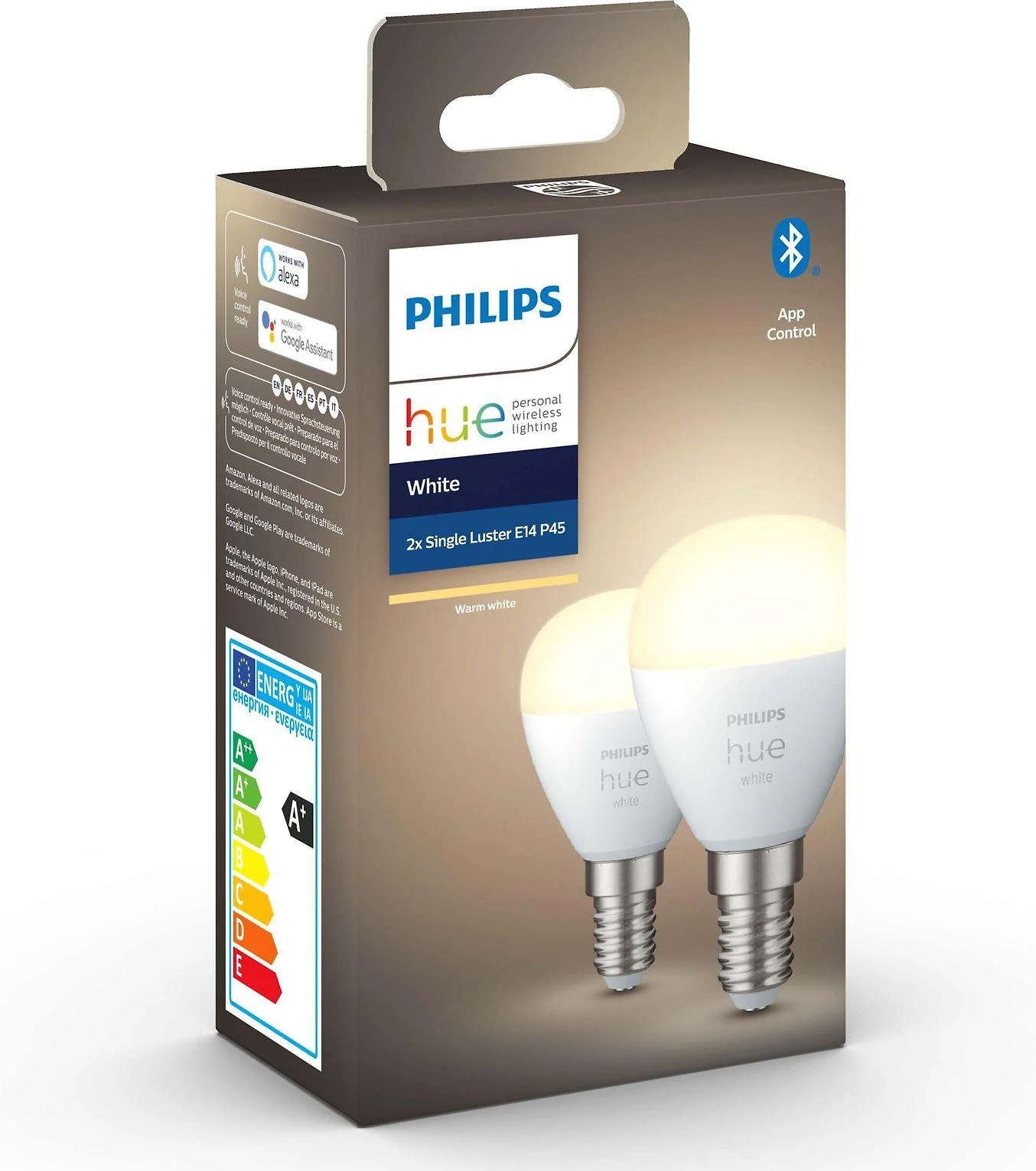 Philips Hue Lamp E14 5.7WW BT rutulinis 2 pak