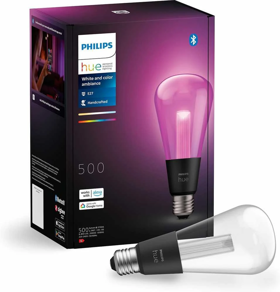 Philips Hue Baltas ir spalvota Ambiance Smart lemputė E27 ST72