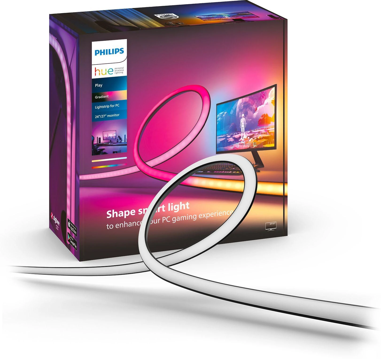„Philips Hue“ gradientinė kompiuterio šviesos juostelė 24–27 colių | 15 W