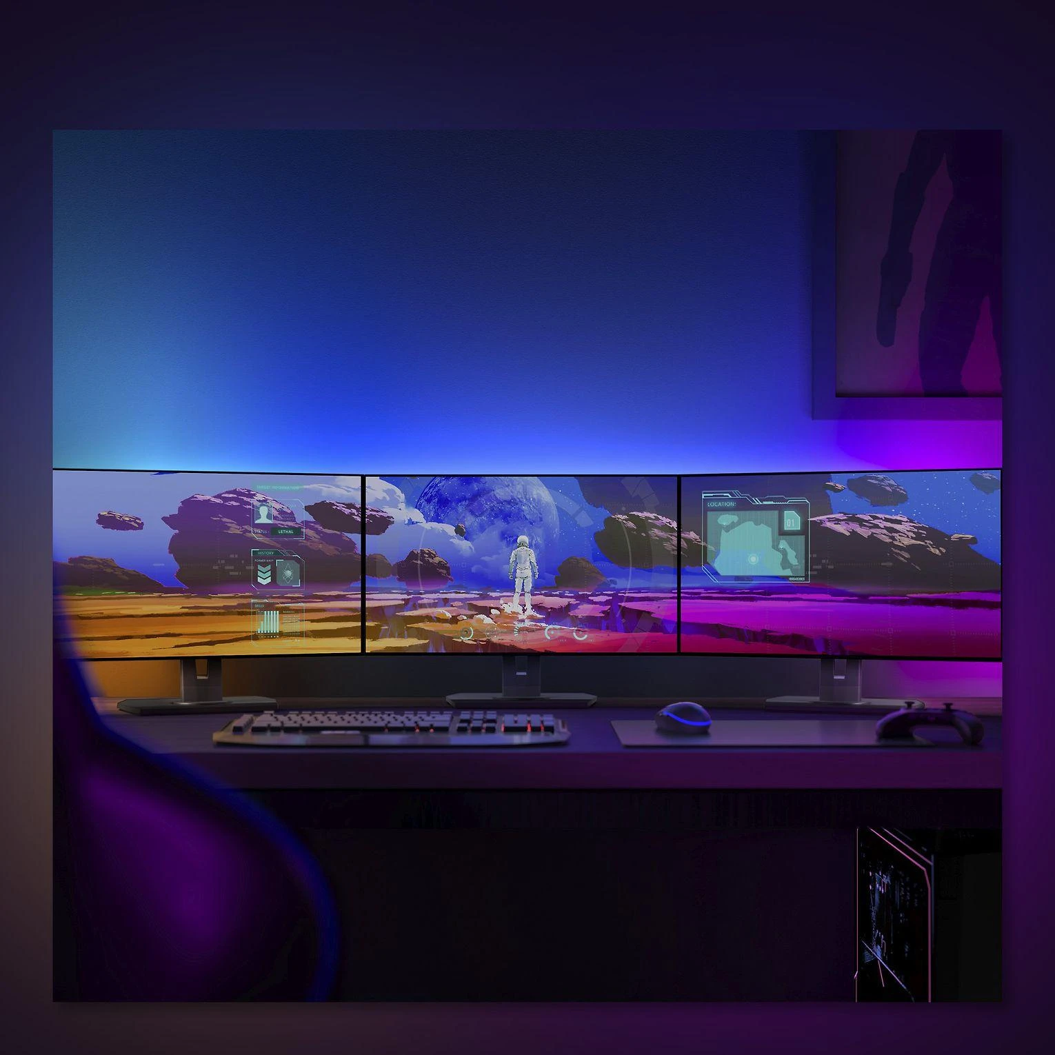 „Philips Hue Play“ gradientinis kompiuteris 3 x 24–27 colių