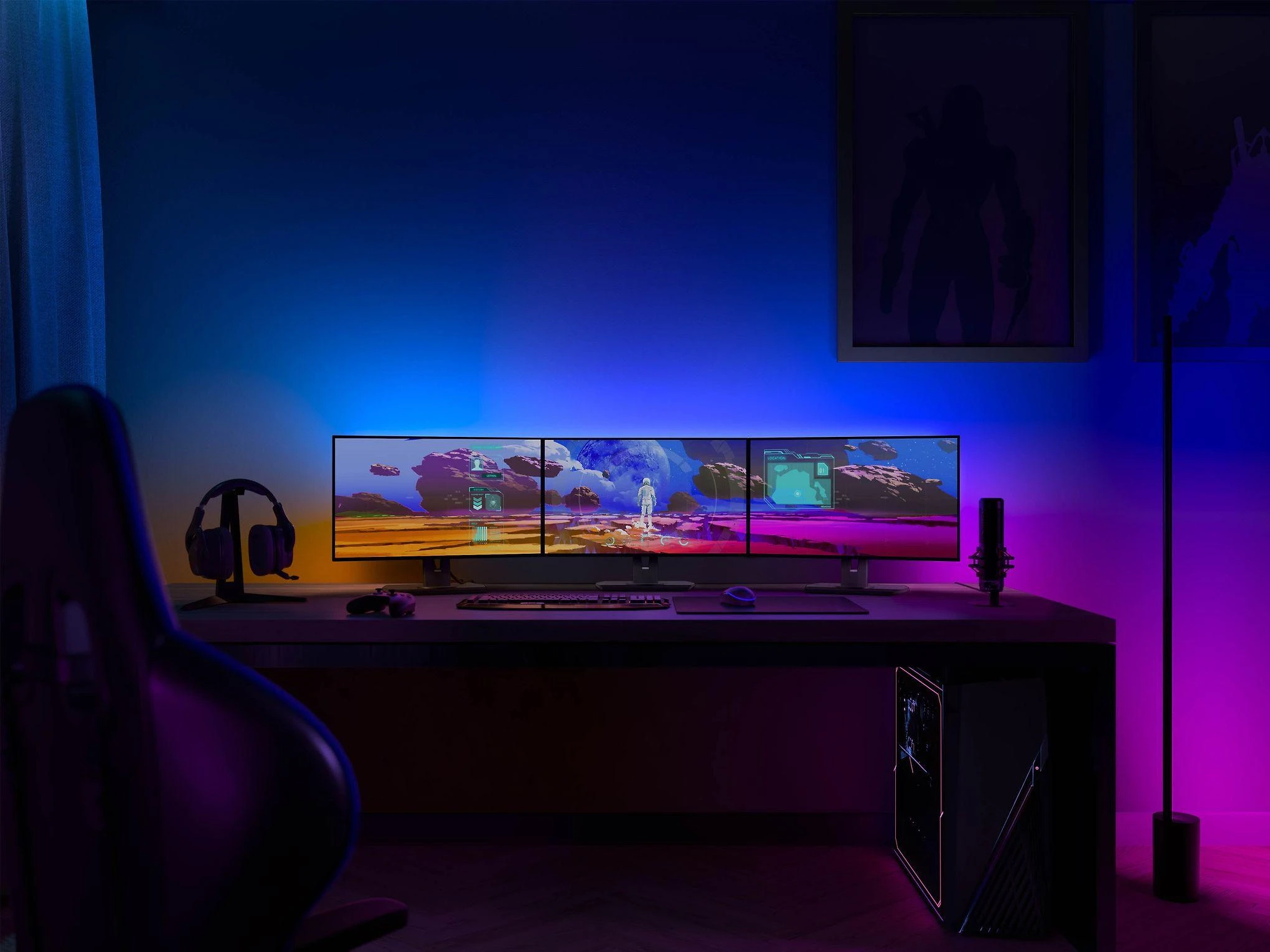 „Philips Hue Play“ gradientinis kompiuteris 3 x 24–27 colių