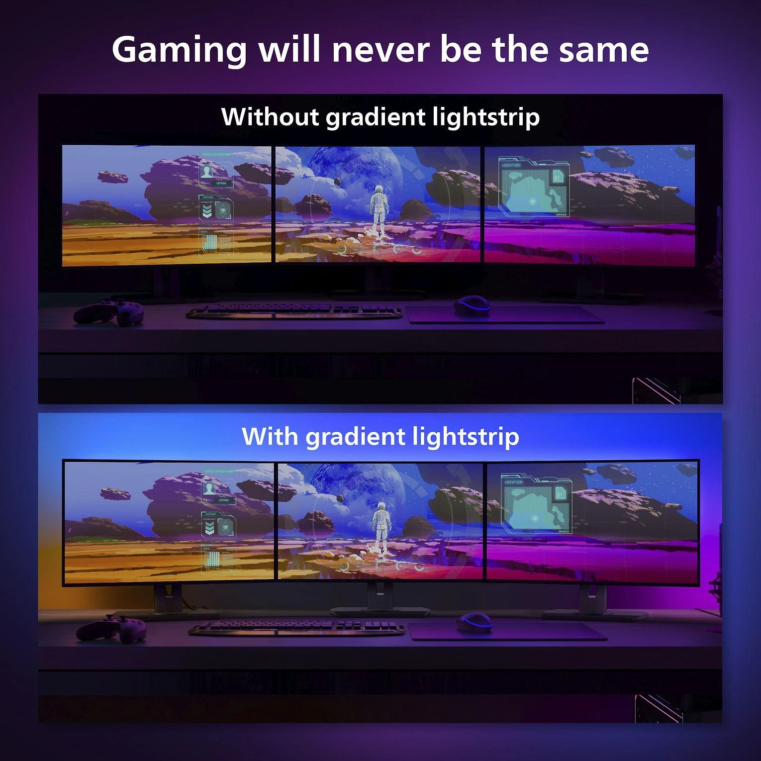 „Philips Hue Play“ gradientinis kompiuteris 3 x 24–27 colių