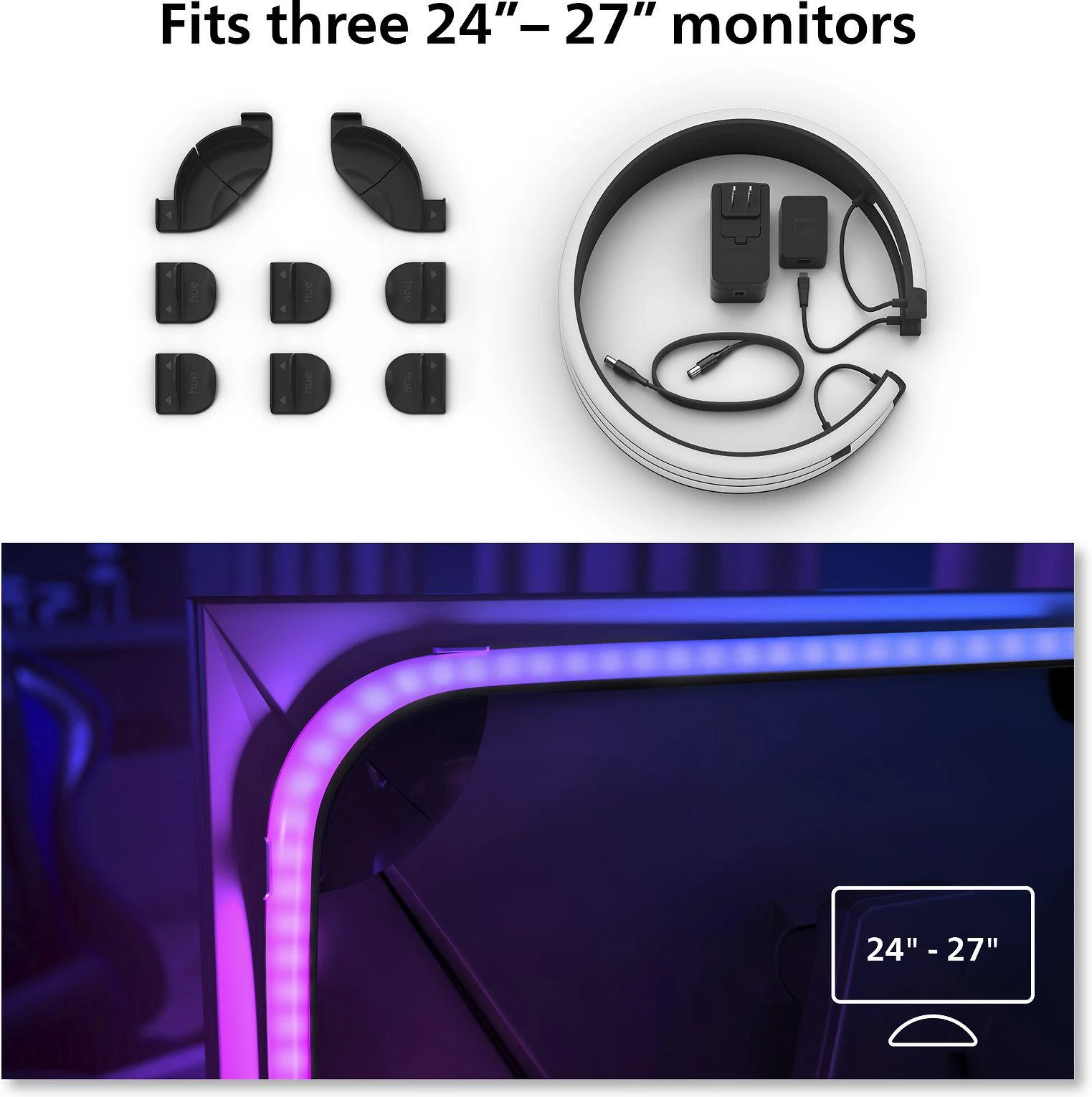 „Philips Hue Play“ gradientinis kompiuteris 3 x 24–27 colių