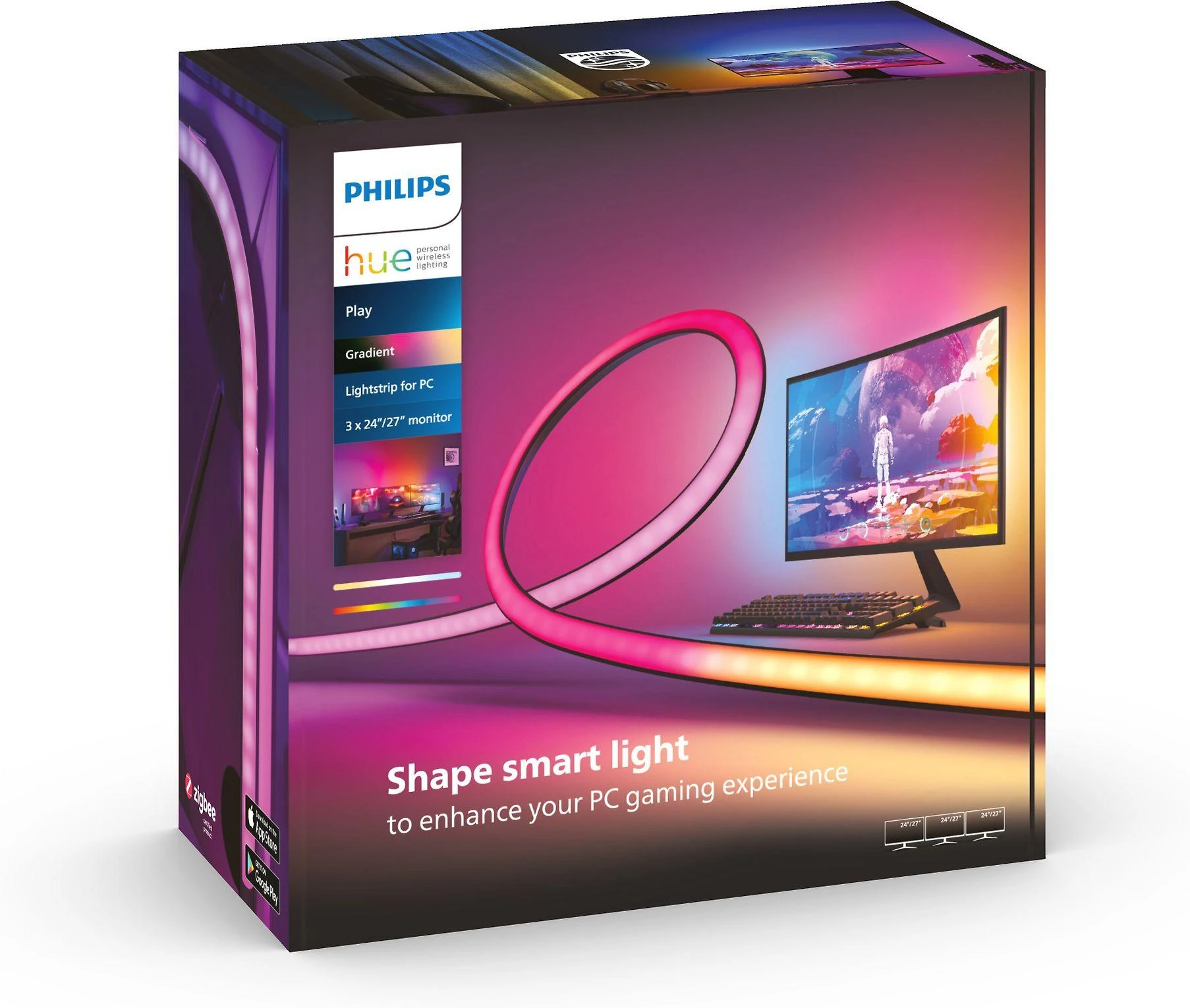„Philips Hue Play“ gradientinis kompiuteris 3 x 24–27 colių