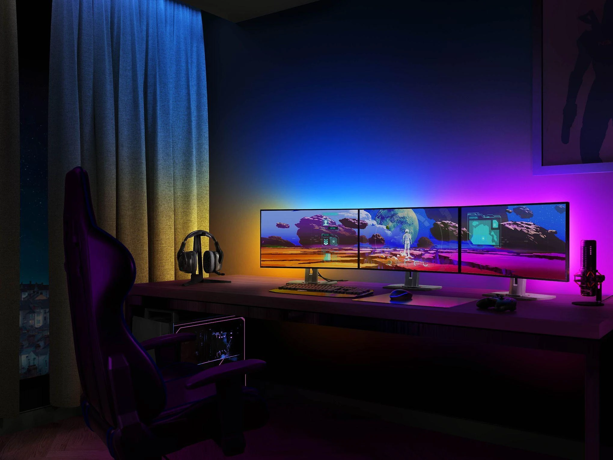„Philips Hue Play“ gradientinis kompiuteris 3 x 24–27 colių