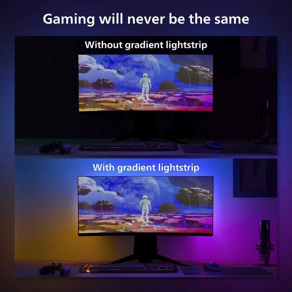 „Philips Hue Gradient PC Lightstrip“ 24–27 colių pradinis rinkinys | 15 W