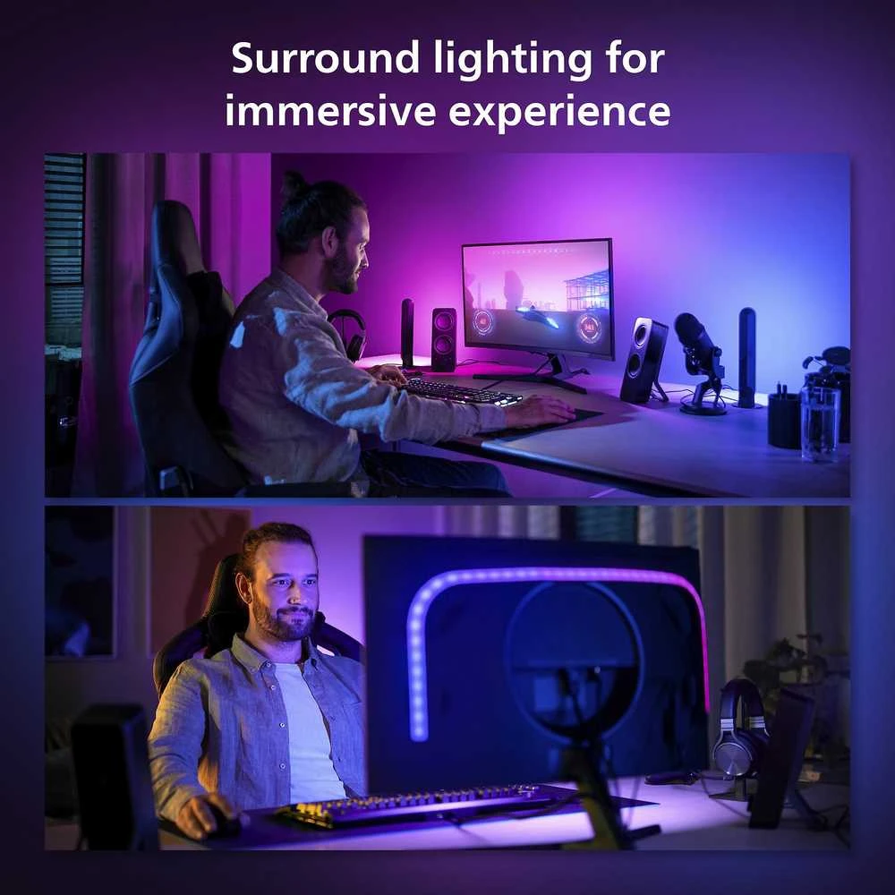 „Philips Hue Gradient PC Lightstrip“ 24–27 colių pradinis rinkinys | 15 W