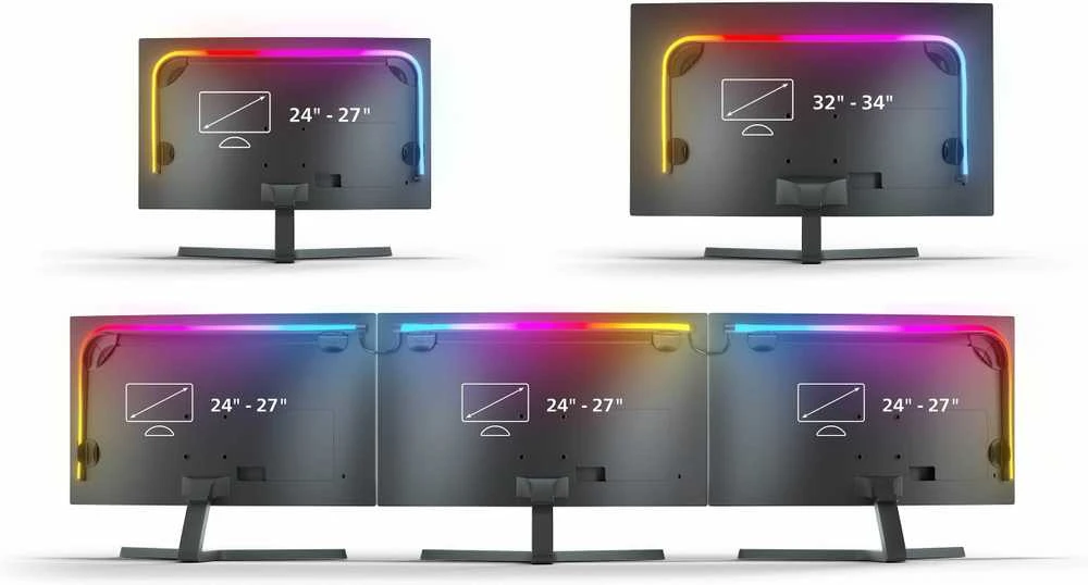 „Philips Hue Gradient PC Lightstrip“ 24–27 colių pradinis rinkinys | 15 W
