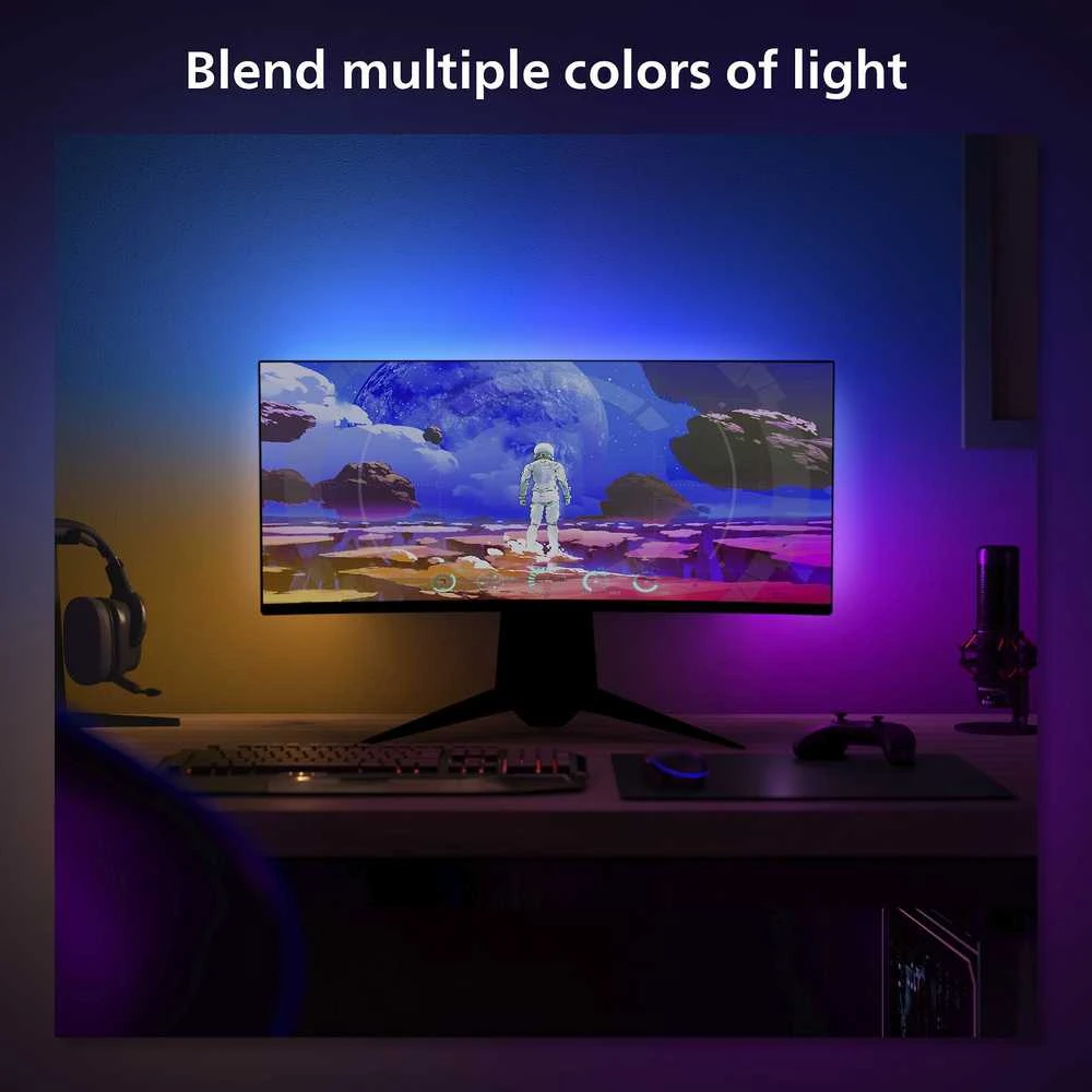 „Philips Hue Gradient PC Lightstrip“ 24–27 colių pradinis rinkinys | 15 W