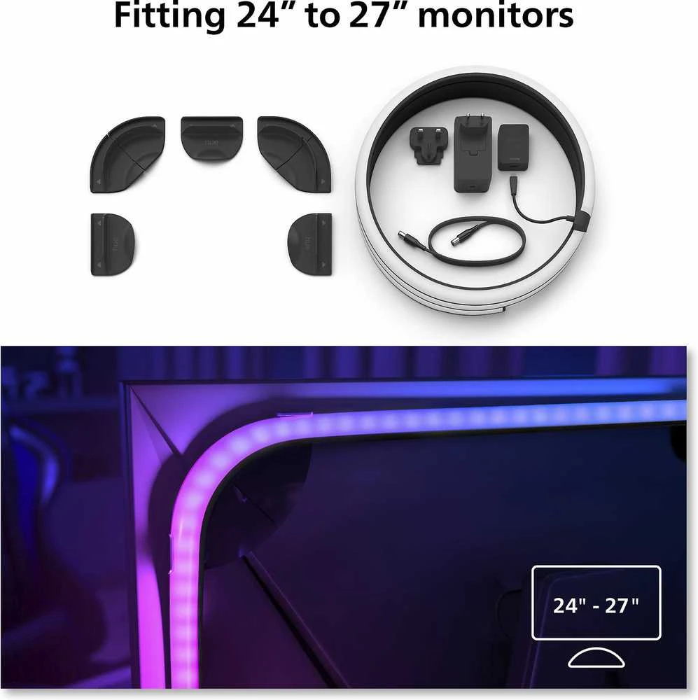 „Philips Hue Gradient PC Lightstrip“ 24–27 colių pradinis rinkinys | 15 W