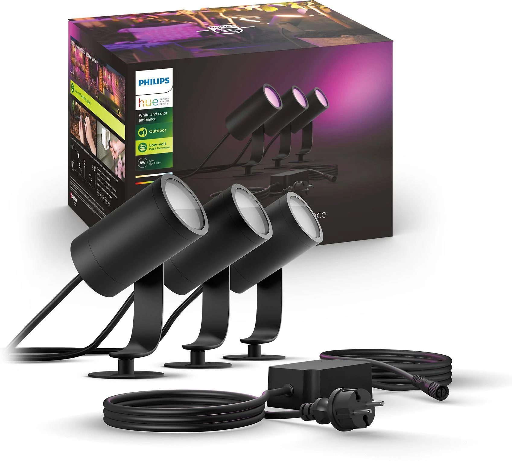 Philips Hue Taškinis lauko šviestuvas Lily (Baltas ir spalvotas)