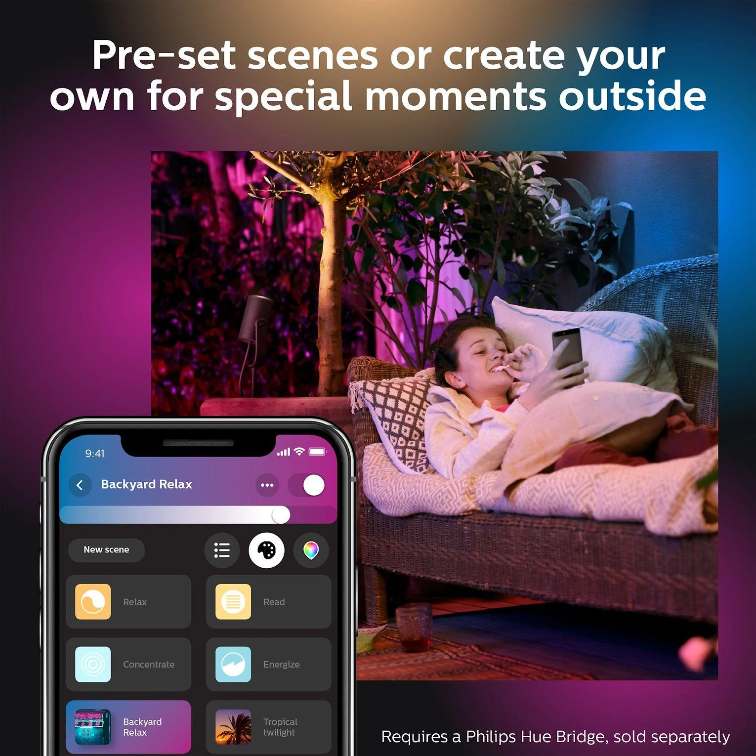 Philips Hue Taškinis lauko šviestuvas Lily (Baltas ir spalvotas)