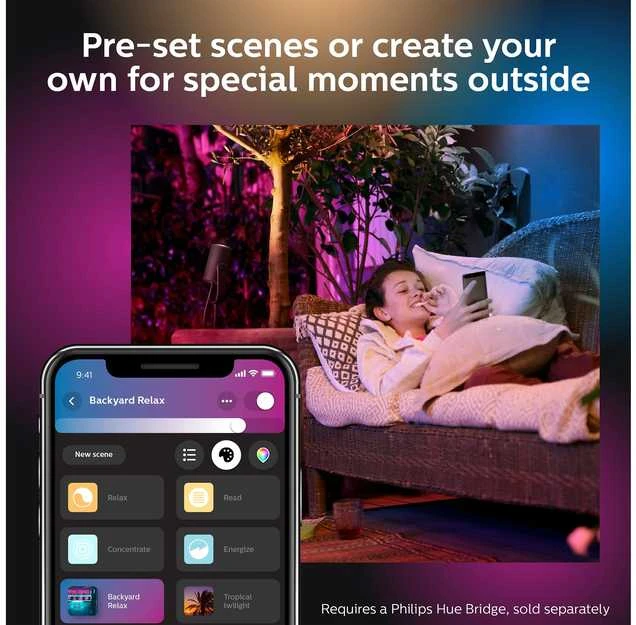 Philips Hue Taškinis lauko šviestuvas Lily (Baltas ir spalvotas)