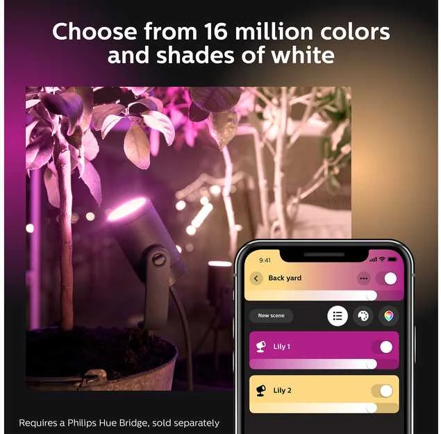 Philips Hue Taškinis lauko šviestuvas Lily (Baltas ir spalvotas)