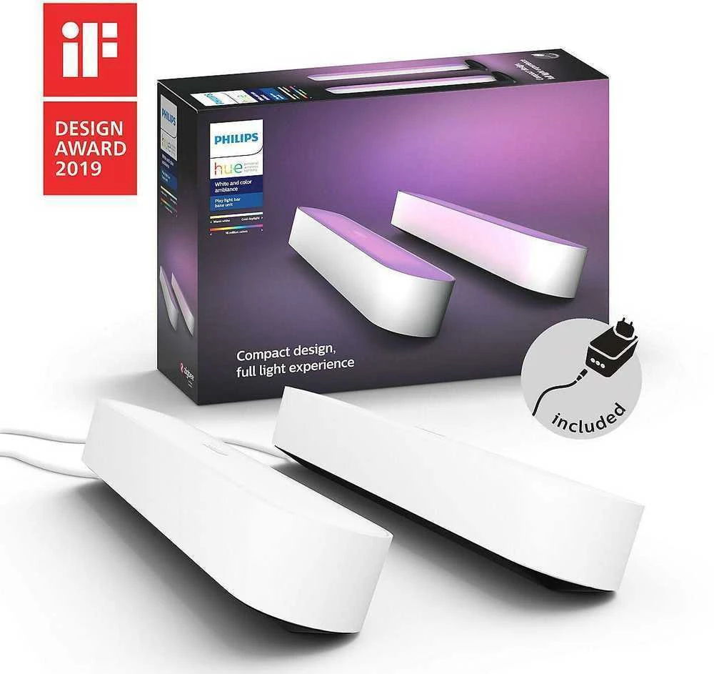 Philips Hue Dviejų šviestuvų juostų Play komplektas (Balta ir spalvota)