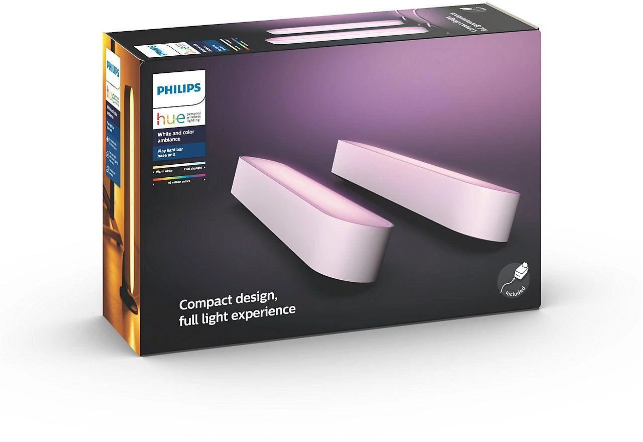 Philips Hue Dviejų šviestuvų juostų Play komplektas (Balta ir spalvota)