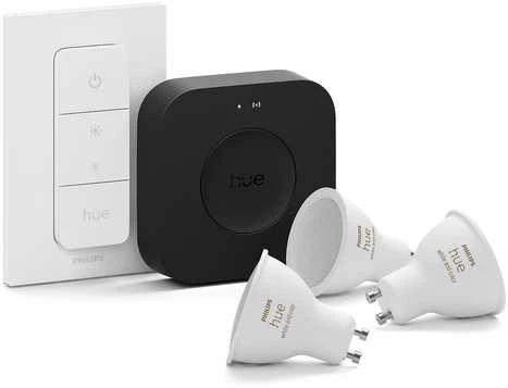 Nezatříděno „Philips Hue Bridge Pro“ + 3 x GU10 + šviesos reguliatorius