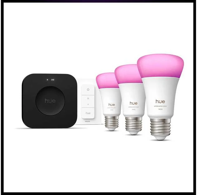 „Philips Hue Bridge Pro“ + 3 x E27 + šviesos reguliatorius