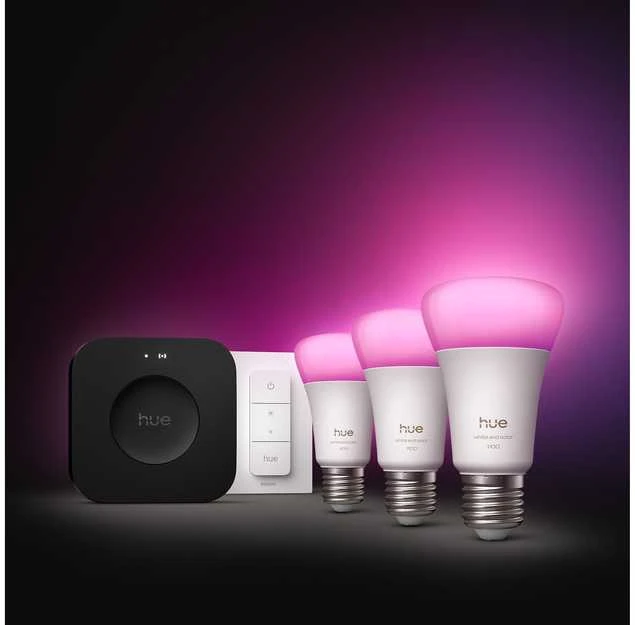 „Philips Hue Bridge Pro“ + 3 x E27 + šviesos reguliatorius