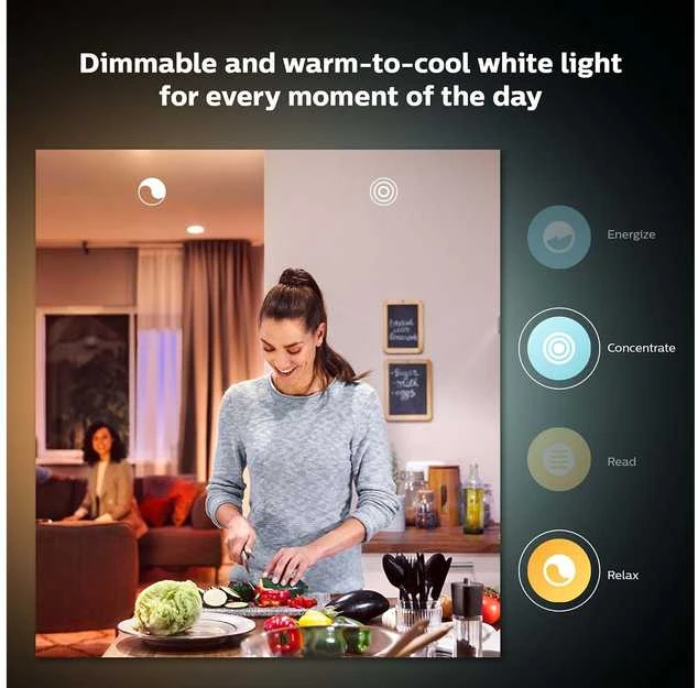 Išmanaus apšvietimo rinkinys Philips Hue 3x E27 lemputės + reguliatoriaus jungiklis