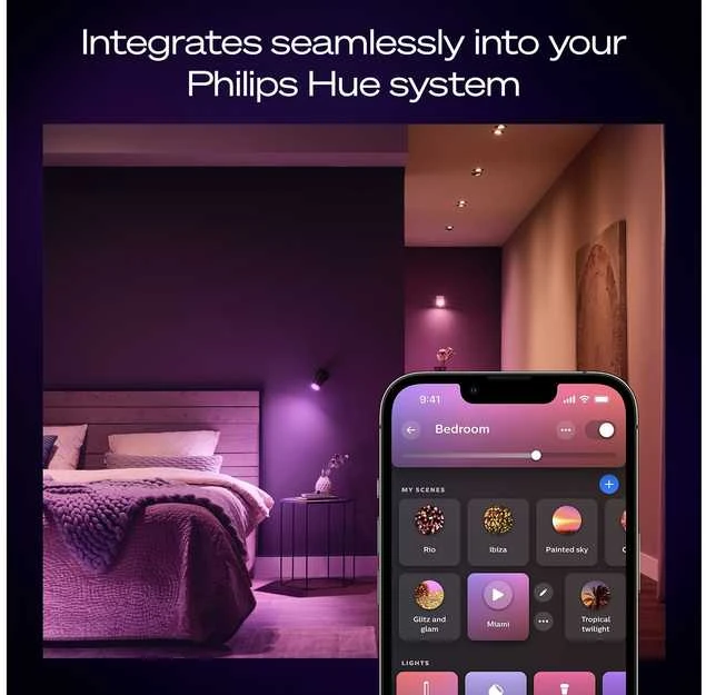 Nezatříděno „Philips Hue Bridge Pro“ + 3 x GU10 + šviesos reguliatorius