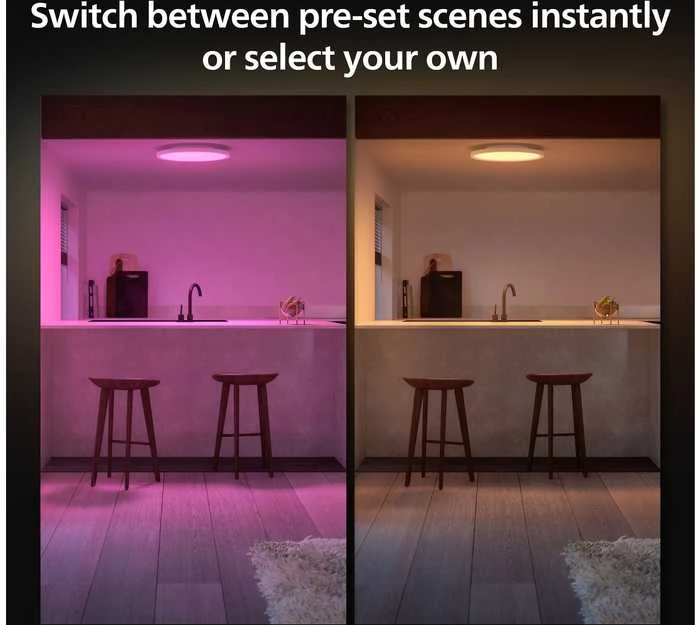 Lubinis šviestuvas Lampa sufitowa Signify Philips Hue Baltas & Col. Amb. Panel apvalus Surimu Baltas