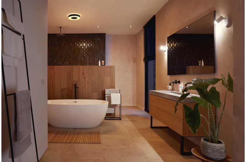 Philips Hue Baltas & Color Ambiance Xamento lubinis šviestuvas apvalus juodas • M