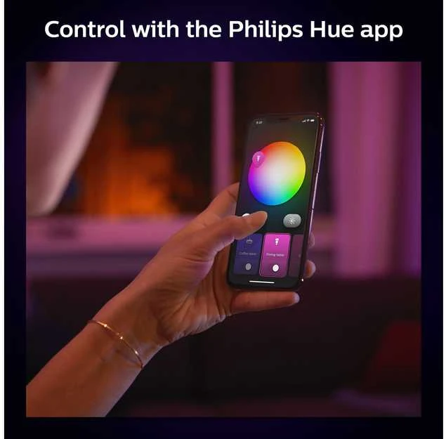 Philips Hue Baltas & Color Ambiance Xamento lubinis šviestuvas apvalus juodas • M