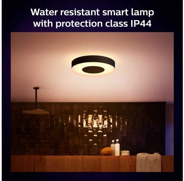 Philips Hue Baltas & Color Ambiance Xamento lubinis šviestuvas apvalus juodas • M