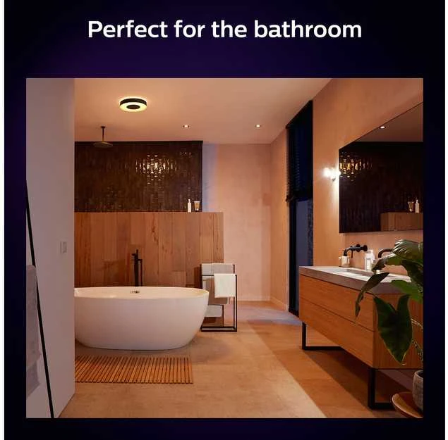 Philips Hue Baltas & Color Ambiance Xamento lubinis šviestuvas apvalus juodas • M