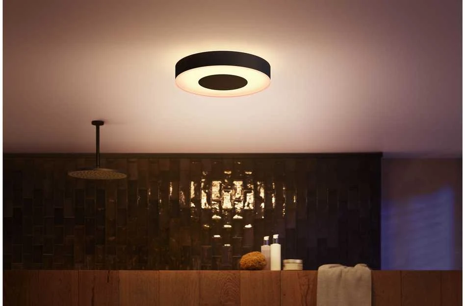 Philips Hue Baltas & Color Ambiance Xamento lubinis šviestuvas apvalus juodas • M