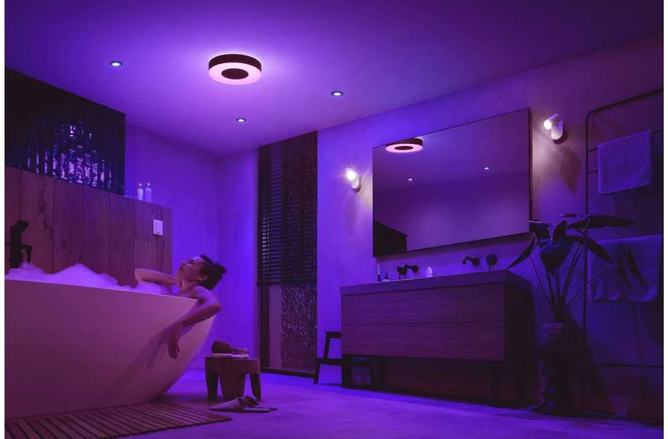 Philips Hue Baltas & Color Ambiance Xamento lubinis šviestuvas apvalus juodas • M