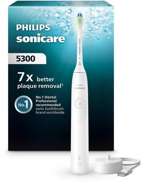 Elektrinis dantų šepetėlis Philips Sonicare Series 5300 HX7108/01, Baltas