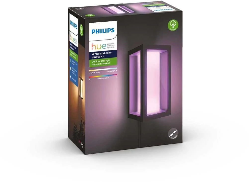 Philips Hue Sieninis lauko šviestuvas Impress (Baltas ir spalvotas)