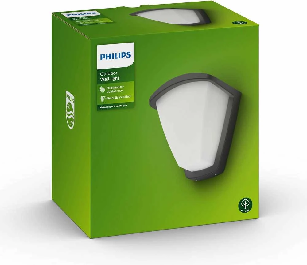 Philips Kiskadee sieninis šviestuvas antracito pilka, E27