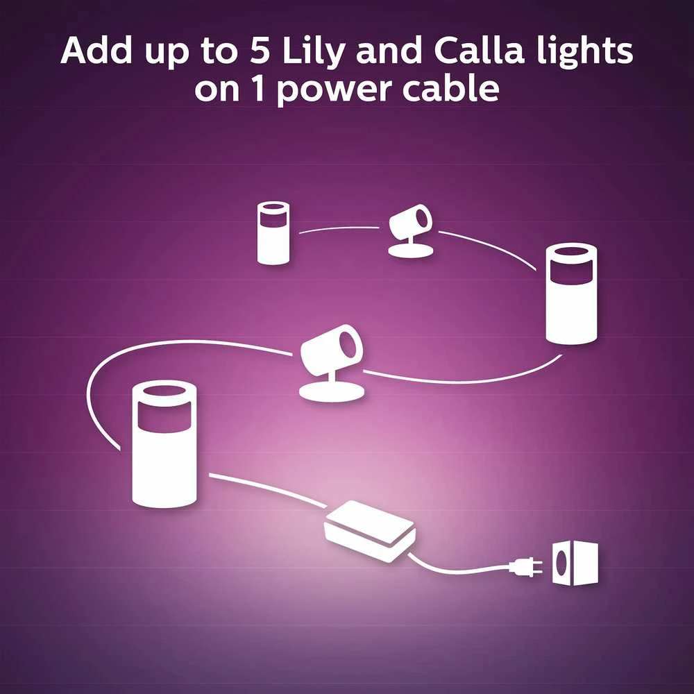 Philips Hue Taškinis lauko šviestuvas Lily (Baltas ir spalvotas)