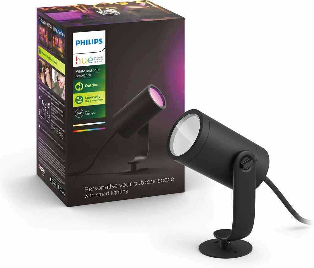 Philips Hue Taškinis lauko šviestuvas Lily (Baltas ir spalvotas)