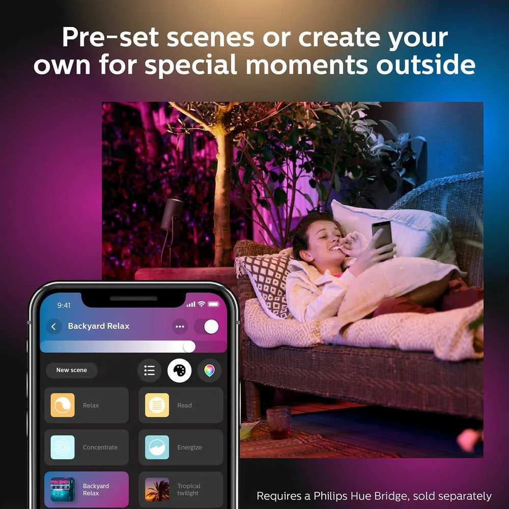 Philips Hue Taškinis lauko šviestuvas Lily (Baltas ir spalvotas)