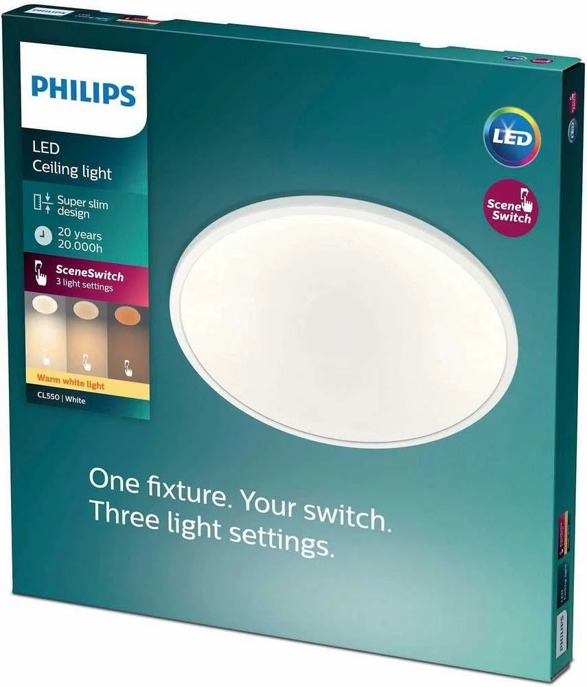 Philips myLiving LED CL550 lubinis šviestuvas, baltas, 1500 lm
