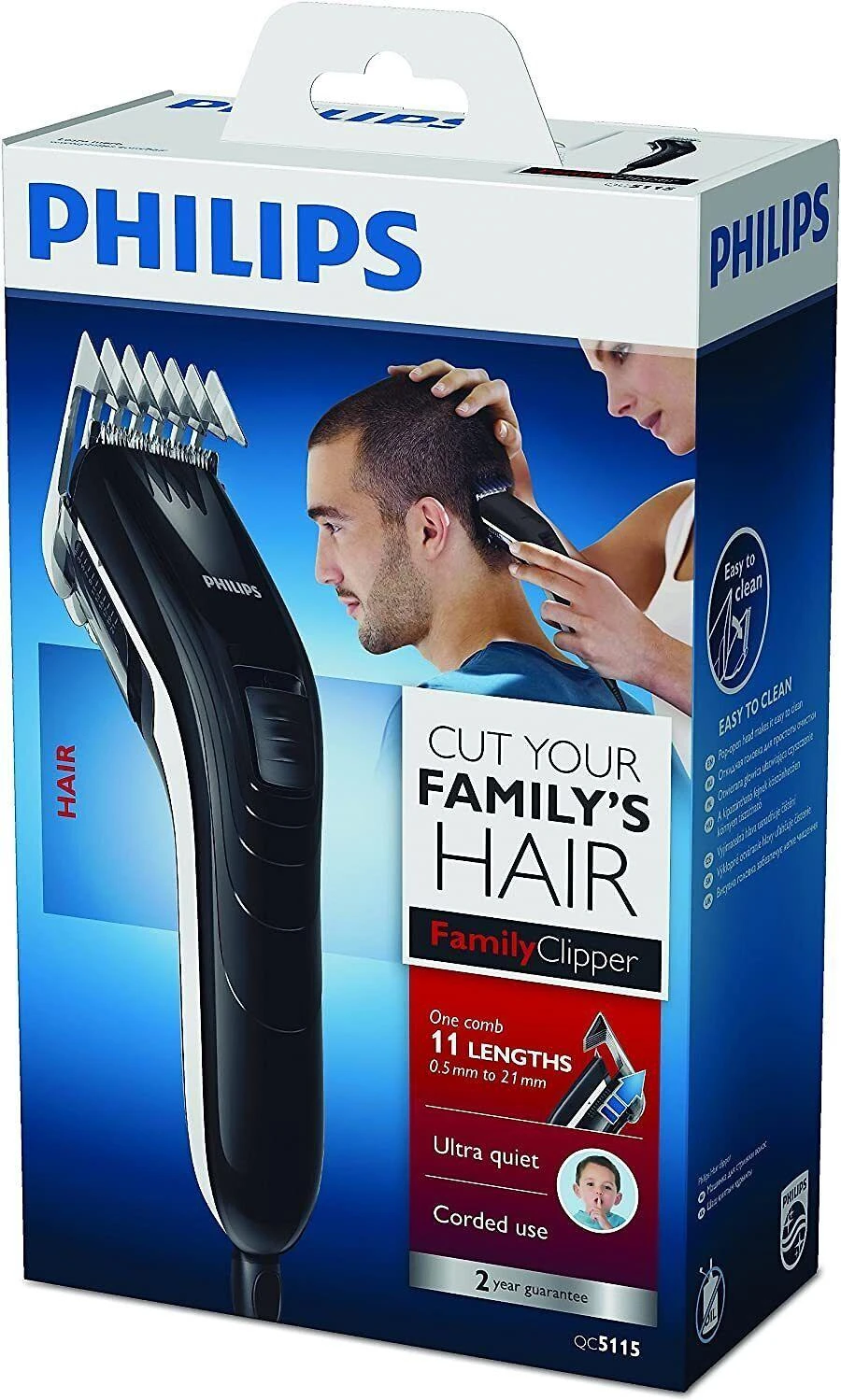 Philips šeimos plaukų kirpimo mašinėlė QC5115/15