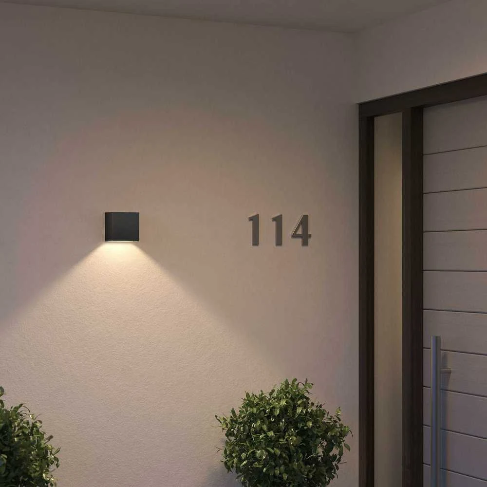 Sieninis šviestuvas Philips Hue WCA Resonate Outdoor Downward Wall Lantern, Juodas | 8 W | 2000-6500 Hue Baltas Color Ambiance