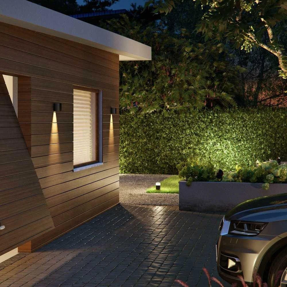 Sieninis šviestuvas Philips Hue WCA Resonate Outdoor Downward Wall Lantern, Juodas | 8 W | 2000-6500 Hue Baltas Color Ambiance