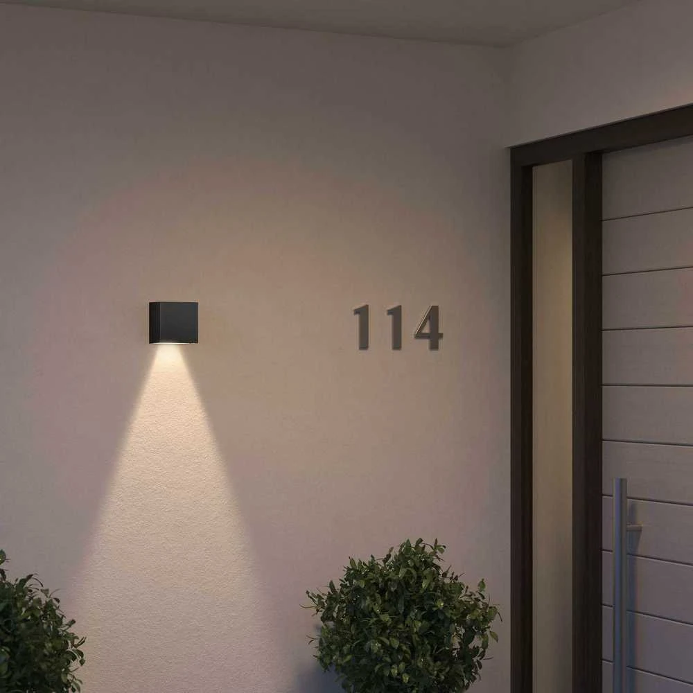 Sieninis šviestuvas Philips Hue WCA Resonate Outdoor Downward Wall Lantern, Juodas | 8 W | 2000-6500 Hue Baltas Color Ambiance