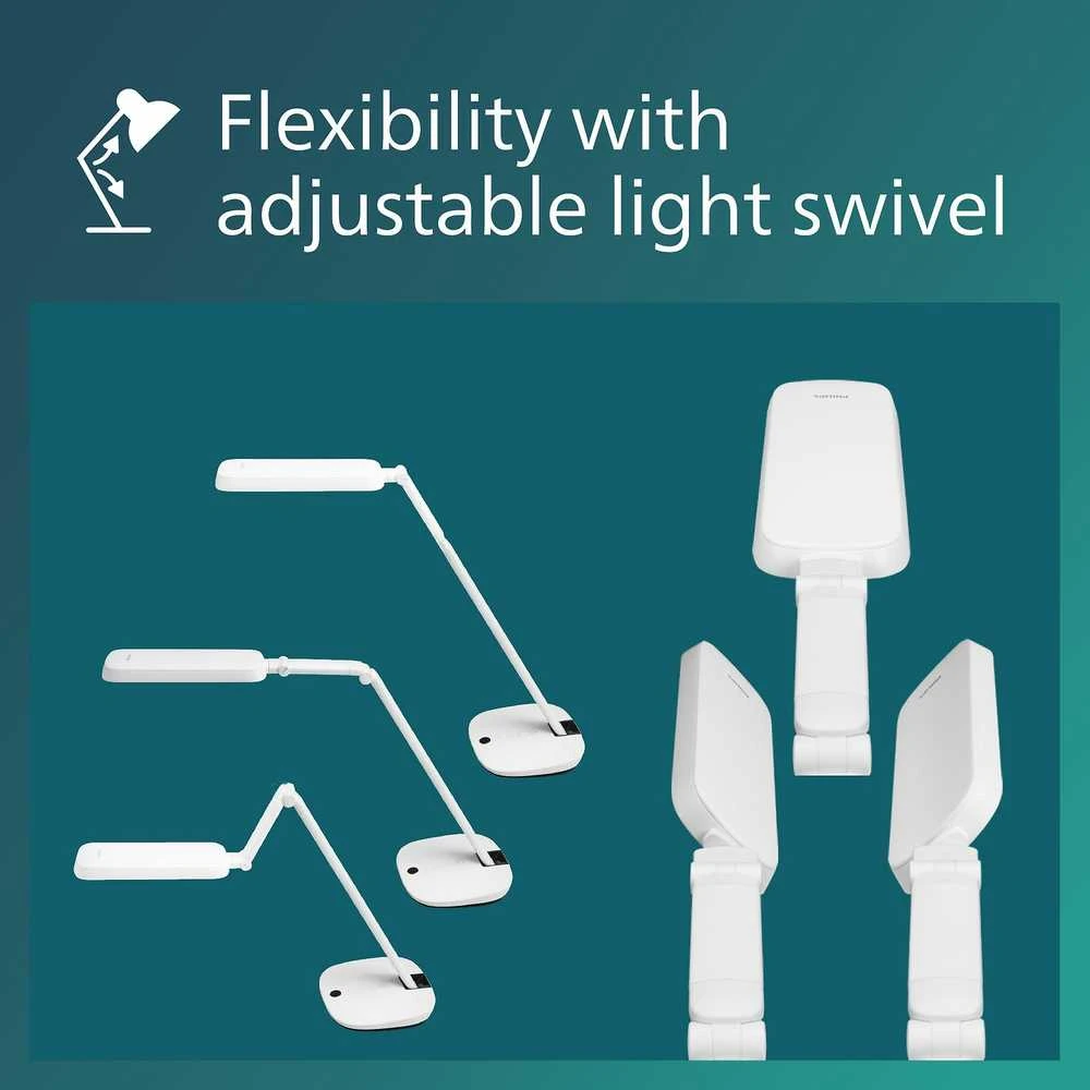 Philips LED Schreibtischleuchte RobotPlus 14W, 4000K, baltas