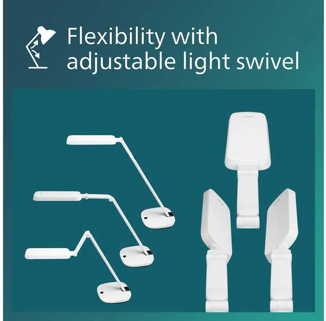 Philips LED Schreibtischleuchte RobotPlus 14W, 4000K, baltas
