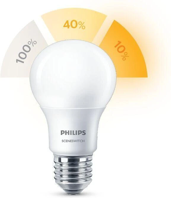 Lemputė Philips LED, A-type, E27, 6,5 W, 80–806lm,2200–2700K