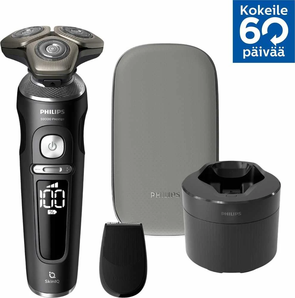 Barzdaskutė Philips Shaver S9000 Prestige SP9840/32 men's shaver Rotation shaver Trimmer Pilkas