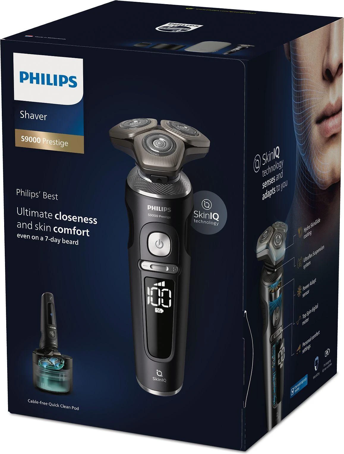 Barzdaskutė Philips Shaver S9000 Prestige SP9840/32 men's shaver Rotation shaver Trimmer Pilkas