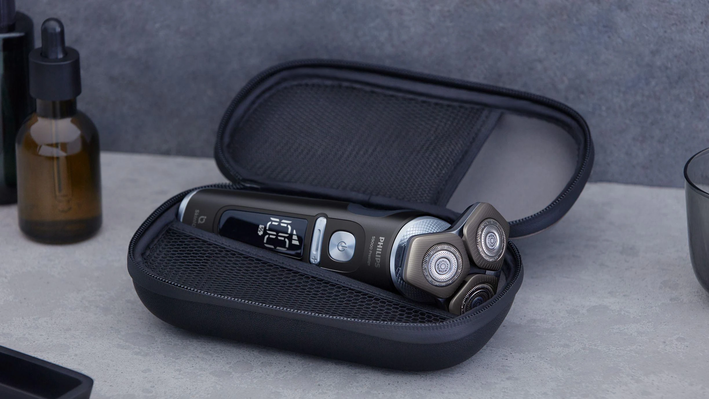 Barzdaskutė Philips Shaver S9000 Prestige SP9840/32 men's shaver Rotation shaver Trimmer Pilkas
